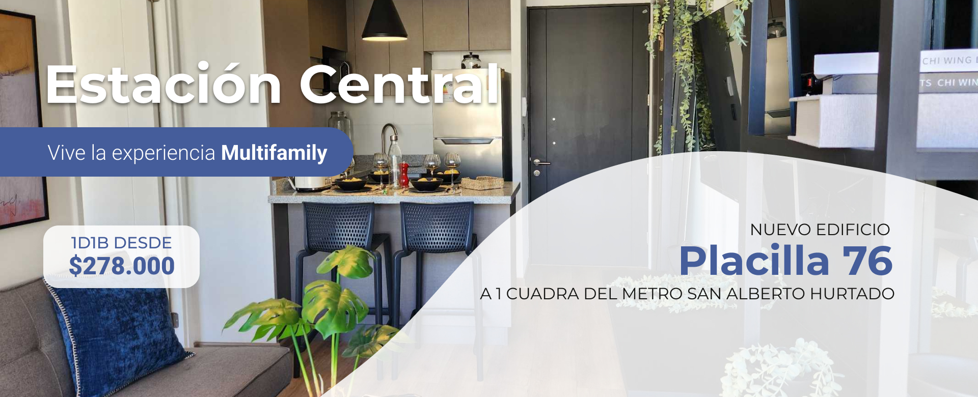 Arriendo departamento estación central 1 dormitorio 1 baño sin comisión y semiamoblado disponible en junio