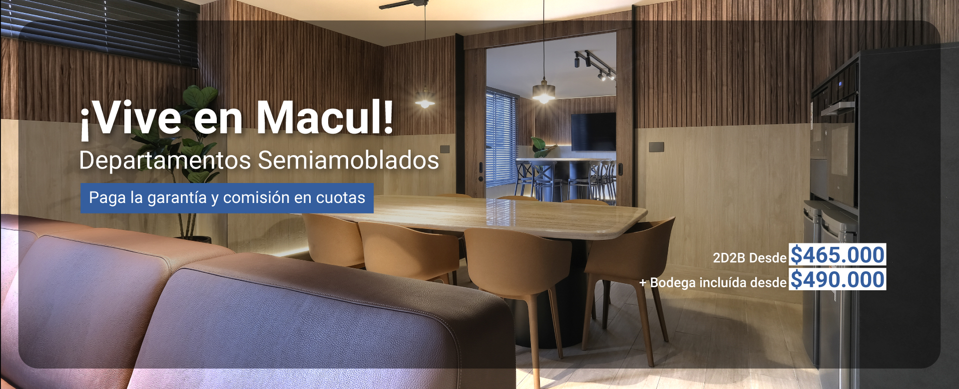 Arriendo departamento en Quilín Macul semiamoblado 1 y 2 dormitorios