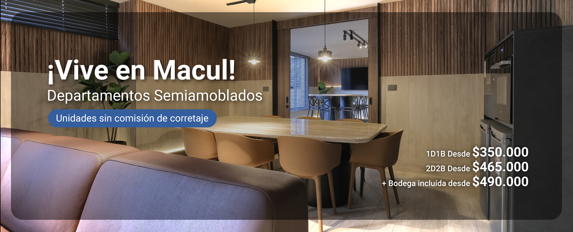 arrienda en macul departamentos semiamoblados 1 y 2 dormitorios sin comisión o primer mes gratis con aval o sin aval