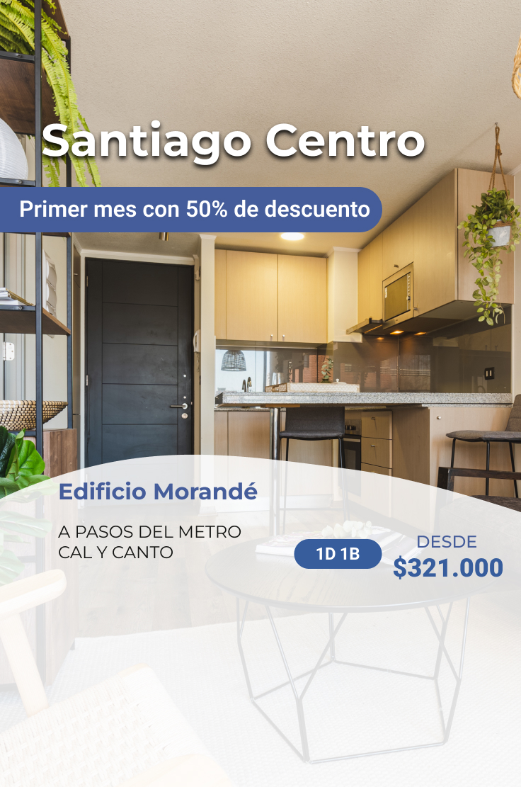 Arrienda departamento cal y canto metro santiago centro departamento semiamoblado con 50% de descuento bajos gastos comunes y opción de arrendar sin aval