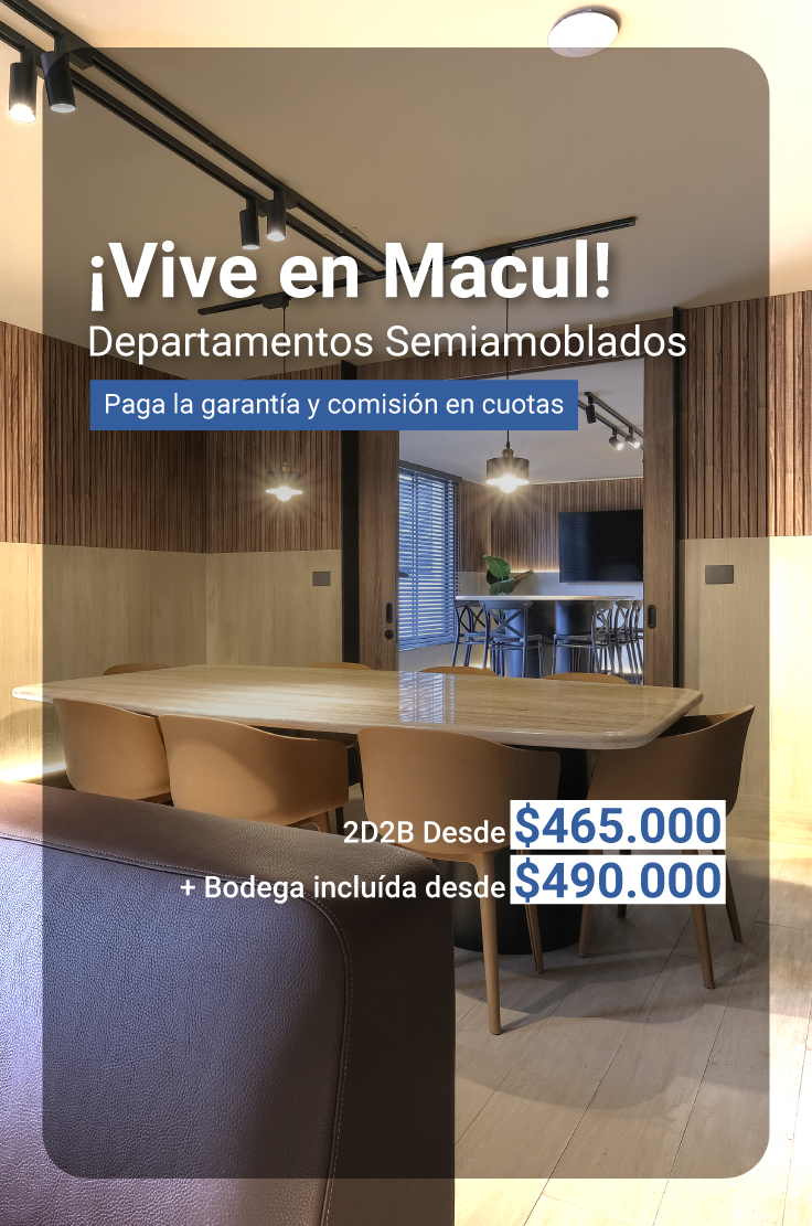 Arriendo departamento en Quilín Macul semiamoblado 1 y 2 dormitorios