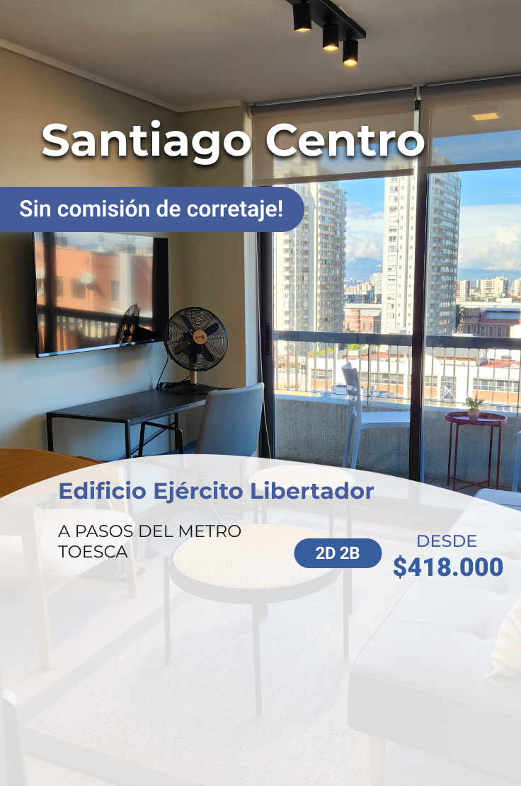 Arriendo departamento santiago centro metro toesca